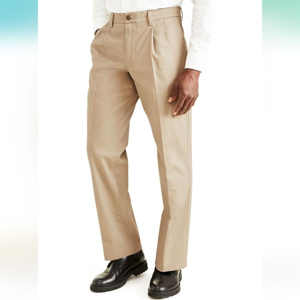Dockers Men's Classic Fit Signature Lux Cotton Stretch Pants-Pleated 38Wx34L
